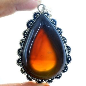 30.00 Gms Onyx Tibet Silver Pendant